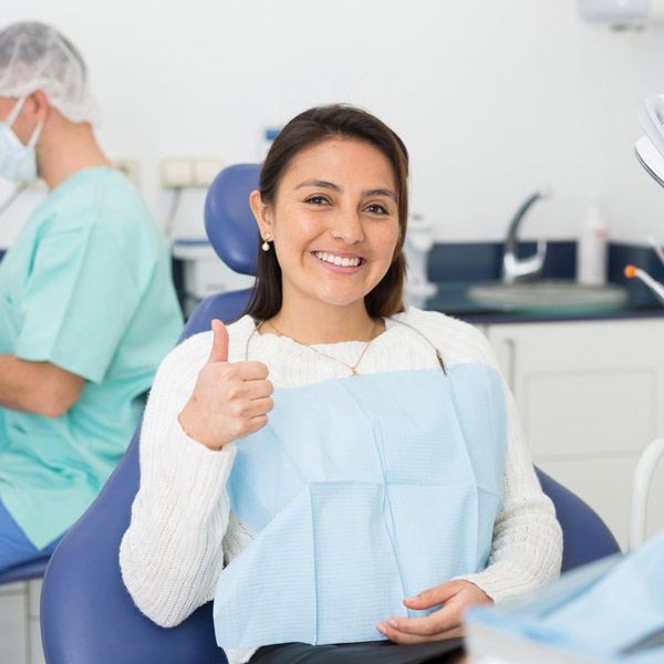 person at the dentist